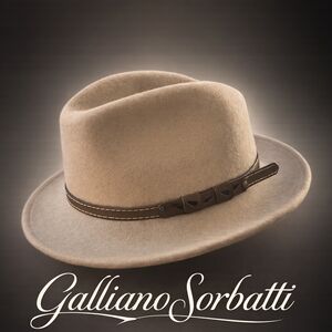 Galliano Sorbatti Italian Wool Fedora Hat.